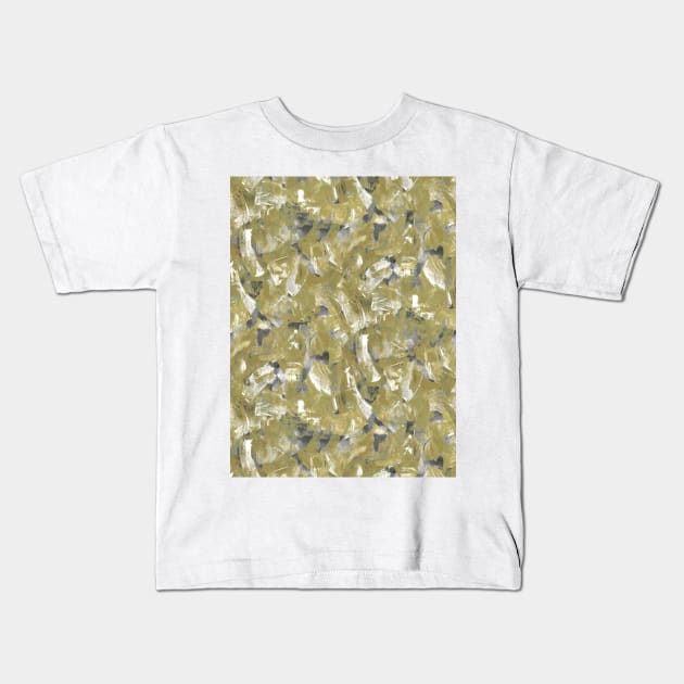 Brush texture painting	yellow Kids T-Shirt by Remotextiles